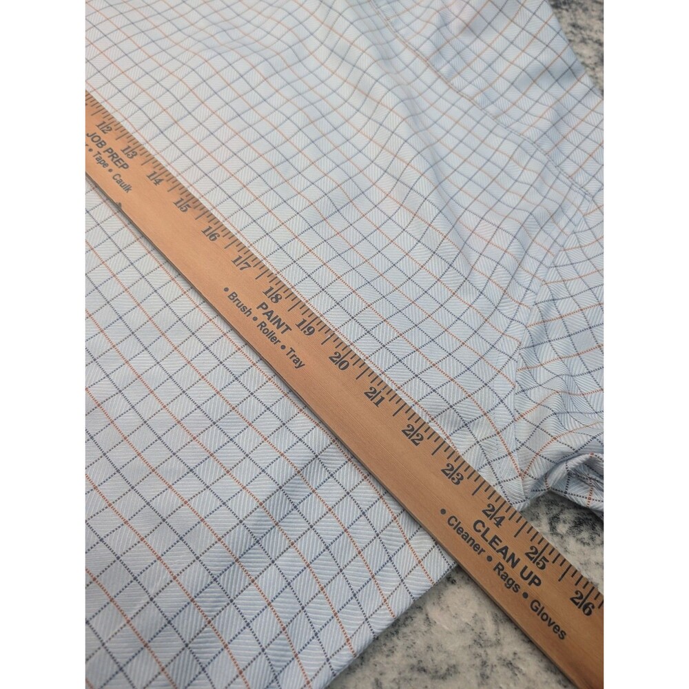 Johnston & Murphy Blue Check Button Up Shirt Mens Size Large - Picture 7 of 8
